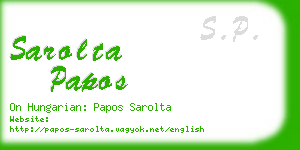 sarolta papos business card